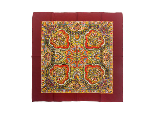 Bomull skjerf 70 x 70 vinrød 